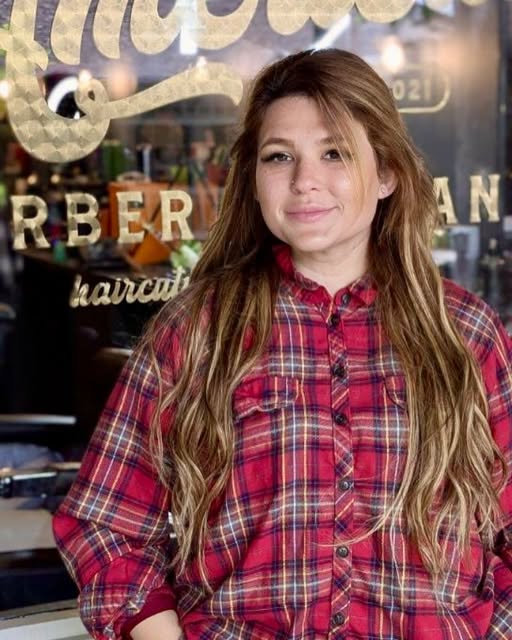 Mary Smith outside American Barber Co in Danville, California
